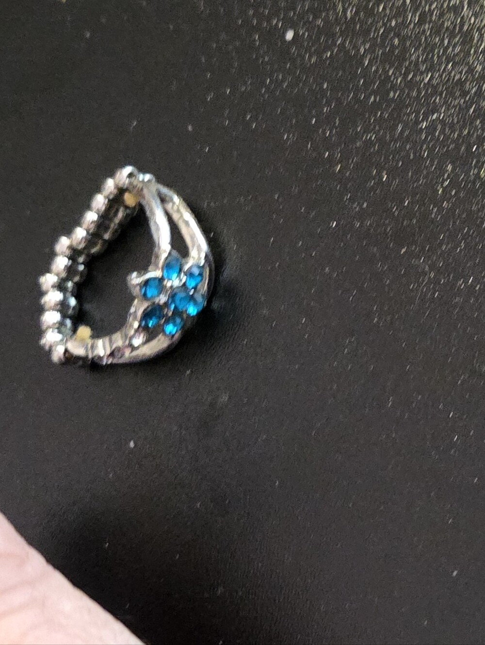 paparazzi Blue Crystal Floral Teardrop Stud Earrings